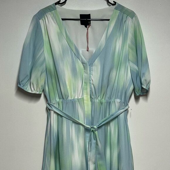 NWT Alex Marie Garden Bouquet water Color Dress in Sky / Mint Sz 14 - Picture 3 of 6